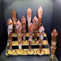 Fabrika Fiyatı Güzel Cilalı İşlemeli Kristal Asa Kırmızı Ateş Kuvars Asası Kindfull Crystal tarafından