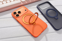 Coque de téléphone en TPU et PC pour iPhone 17 16 15 14 13 avec anneau magnétique, plusieurs couleurs, support béquille, antichute et antichoc