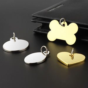 Personalizado grabado logotipo en blanco de <span class=keywords><strong>metal</strong></span> en forma de hueso de acero inoxidable mascota Id perro gatito cachorro Anti-Pérdida collares etiqueta encanto - Product Image 5
