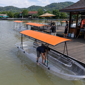 Perahu Wisata Transparan 12 Penumpang dengan Kanopi Stainless Steel untuk Proyek Resort dan Kawasan Wisata - Product Image 1