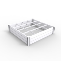 Fentech — grand lit de jardin surélevé, boîte de planteur de légumes en plastique blanc PVC et vinyle