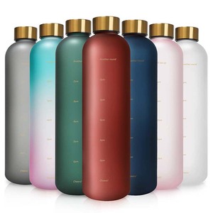 Botella de Agua Deportiva Motivacional, Libre de BPA, para Beber Directamente al Aire Libre, de Plástico Esmerilado con Escala de Tiempo, 1000 ml de Gran Capacidad - Product Image 6