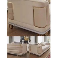 PZCN Service OEM de Offre Spéciale d'usine, ensemble de meubles de canapés de salon de luxe modernes, décoration en métal doré pour villa et appartement