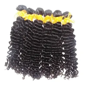 Темные черные Бразильские глубокие волнистые вьющиеся необработанные волосы с кутикулой, выровненные утки для чернокожих женщин