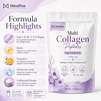 Poudre de peptides de collagène multi-sources à marque privée OEM, supplément protéiné beauté et nutrition, 1 lb (454 g)
