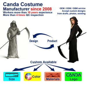 Nouvel Arrivage Costume de Grimaceur de la Mort Homologué CE CPC UKCA Vente en Gros Usine Robe à Capuche Effrayante pour Fête Cosplay - Product Image 4