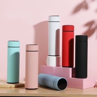 Gourde Intelligente à Logo Personnalisé 500 ml, Bouteille Thermos Numérique Isotherme à Double Paroi en Acier Inoxydable