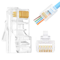 Connecteurs réseau Ethernet RJ45 8P8C Cat5/Cat5e/Cat6 UTP Pass-Through pour réseau