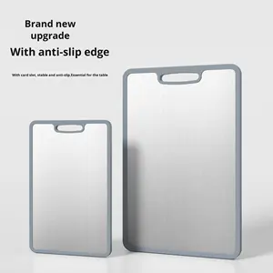 <span class=keywords><strong>Tagliere</strong></span> <span class=keywords><strong>in</strong></span> <span class=keywords><strong>acciaio</strong></span> inossidabile 304 a doppio lato antibatterico con bordo <span class=keywords><strong>in</strong></span> Silicone antiscivolo <span class=keywords><strong>tagliere</strong></span> <span class=keywords><strong>in</strong></span> titanio - Product Image 4