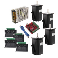 Kit de moteur pas à pas HANPOSE Nema23 4 axes 23HS10028 + pilote TB6600 2.6N.m, ensemble de moteurs pas à pas hybrides bipolaires 57mm pour routeur CNC