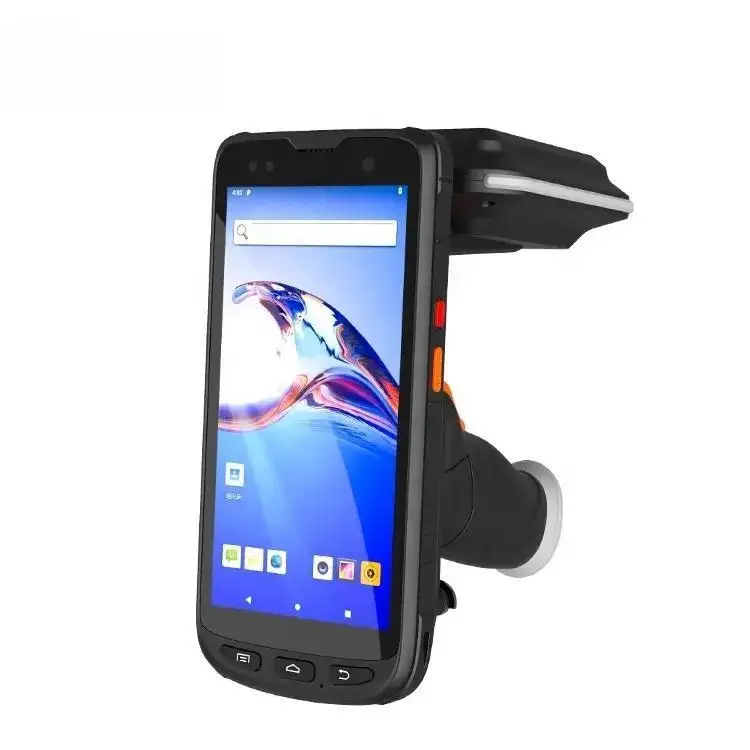 อุตสาหกรรมมือถือ PDA Android 10 โทรศัพท์มือถือขั้วต่อข้อมูล NFC RFID เครื่องอ่าน 1D 2D เครื่องสแกนบาร์โค้ด