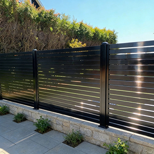 Paneles de Cerca de Privacidad Horizontales de Aluminio Negro, Cerca Moderna para Jardín con Tornillos Ocultos, Instalación Rápida, Pantalla de Privacidad para Exteriores - Product Image 5