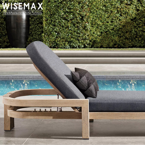 WISEMAX FURNITURE Mobilier d'extérieur haut <span class=keywords><strong>de</strong></span> gamme, chaise longue <span class=keywords><strong>de</strong></span> <span class=keywords><strong>jardin</strong></span> en teck réglable avec revêtement en <span class=keywords><strong>tissu</strong></span> <span class=keywords><strong>pour</strong></span> hôtel - Product Image 2