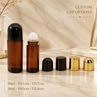Flacon roll-on en verre 30ml 50ml pour huiles essentielles, flacon de massage en verre avec applicateur à bille