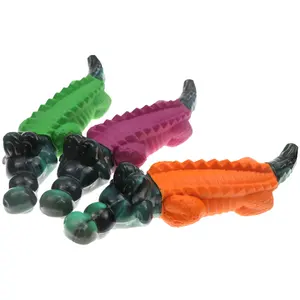 新型宠物玩具鳄鱼形状环保天然橡胶动物宠物玩具小狗咀嚼小狗玩具