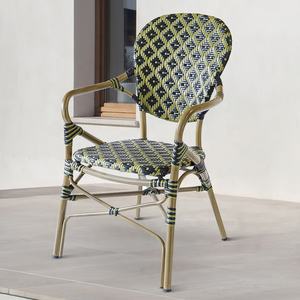 de mimbre para Patio verde francés, sillones, muebles, jardín al aire libre, café, ratán, aluminio, comedor, sillas de bistro - Product Image 1