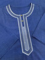 Thobe pour homme en broderie marocaine avec poches, manches courtes, tissu premium saoudien, vêtements islamiques musulmans, vente en gros de thobe pour homme