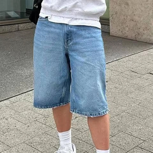 Shorts en <span class=keywords><strong>jean</strong></span> délavés sur mesure pour hommes MC Build Manufacturer – Jorts baggy streetwear d'été en denim de haute qualité pour hommes - Product Image 2