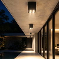 Plafonnier LED carré en aluminium étanche IP65, montage en surface, anti-éblouissement profond, multi-spots pour couloir extérieur, magasin, projet