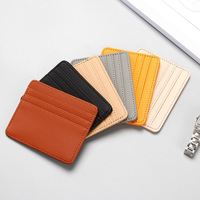 X1215-1 Dompet Kartu Identitas Kulit PU Tipis Warna Biru Logo Kustom Grosir Guangdong