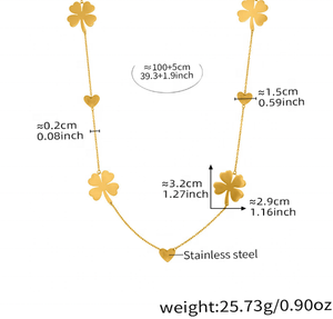 Conjunto de Joyería de Acero Inoxidable Estilo Europeo y Americano, Chapado en Oro de 18K PVD, Collar, Aretes y Anillo con Diseño de Hoja Simple - Product Image 3