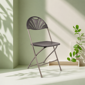Silla Plegable de Jardín de Acero Gris con Respaldo Ventilado - Mueble de Exterior Ligero, Duradero y Portátil para Ocio Moderno - Product Image 1
