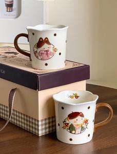 High Quality Wholesale Cute Cat <b>Ceramic</b> <b>Mug</b> Set <b>Ceramic</b> Cute <b>Mug</b> San Valentine Round Dot <b>Ceramic</b> Coffee <b>Mug</b> - Product Image 3