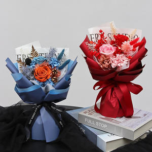Bouquet de roses réelles préservées faites à la main, cadeau de <span class=keywords><strong>fleurs</strong></span> éternelles pour la Saint-Valentin, mariage, fiançailles, décoration de fête à domicile - Product Image 2