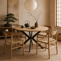 Table à manger géométrique créative avec plateau rond en bois pour salon, hôtel, café, salle de banquet