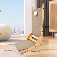 Planche à gratter pour chat en forme de L en bois et papier ondulé de qualité supérieure jouet à griffoir interactif à double usage emballé dans un carton
