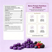Gummies Protéinés SYC BIO aux Baies Mixtes – Formule de Soutien Quotidien au Bien-être – 60 Unités 180g – Fabrication Personnalisée Marque Privée