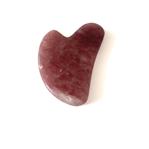 Logo personnalisé Quartz fraise Gua Sha outils de massage du visage cristal naturel grattage pierre de Guasha pour application corporelle - Product Image 3