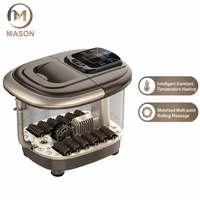 Masseur de pieds chauffant électrique portable Mason MS-812-6 avec technologie à rouleaux - Plastique imperméable et antibactérien pour usage en salon