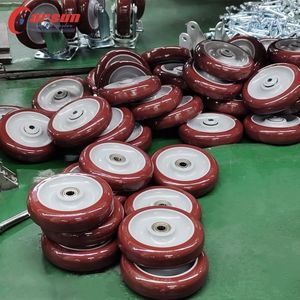 ล้อเลื่อนอุตสาหกรรมขนาดกลาง Carsun ขนาด 5 นิ้ว ล้อโพลียูรีเทนสีแดง โครงเหล็ก รับประกัน 1 ปี ลูกปืนเคลือบกัลวาไนซ์ เงียบ - Product Image 4