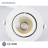 Spot encastré LED COB GU10 sans cadre, anti-éblouissement, dimmable, orientable, conforme aux normes australiennes (UL), pour usage commercial
