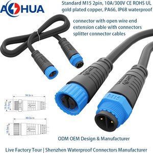 Conector Eléctrico Impermeable IP68 de 2 Pines M15, Macho y <span class=keywords><strong>Hembra</strong></span>, de Desconexión Rápida, <span class=keywords><strong>para</strong></span> Controlador LED, Iluminación Exterior - Product Image 1