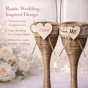 Flûtes à champagne, verres à vin, 7 oz, ensemble de 2 pour la mariée et le marié, pour les toasts de mariage, élégant, rétro, cadeau de mariage pour les couples - Product Image 3