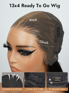 Parrucche con capelli umani veri, neri a strati con riflessi biondi, onde ribaltate, trasparenti 13x4 per <span class=keywords><strong>parrucca</strong></span> frontale, Remy 10A - Product Image 6