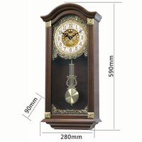 Jam Dinding Kayu Solid Klasik Gaya Eropa, Musik Westminster Temple Time Reporting, Jam Quartz untuk Dekorasi Rumah