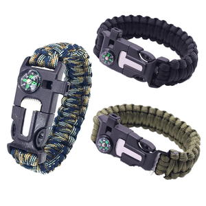 ชุดอุปกรณ์เอาตัวรอดสำหรับตั้งแคมป์กลางแจ้ง ไนลอนสำหรับสร้อยข้อมือ เข็มทิศ นกหวีด อุปกรณ์เสริมเครื่องมืออเนกประสงค์ พกพาสะดวก ใช้ได้ทุกฤดู - Product Image 1