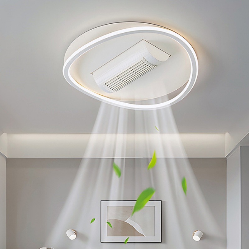 Bladeless Ceiling Fan Light LED Flush Mount Lamp Remote Control Quiet Indoor Lighting for Apartment Factory Custom