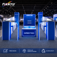 Stand d'exposition modulaire professionnel TIANYU en aluminium avec murs graphiques en tissu pour présentoirs événementiels réutilisables