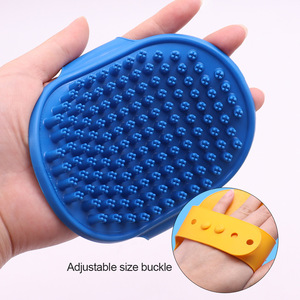 Gants de massage en silicone pour animaux de compagnie SLD, bleus, antidérapants, pour le bain et le nettoyage des chiens - Product Image 3