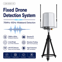 Dispositif de détection fixe de drones 70 MHz-6 GHz, détecteur RF à bande complète avec récepteur RID, couverture à 360 degrés et suivi en temps réel
