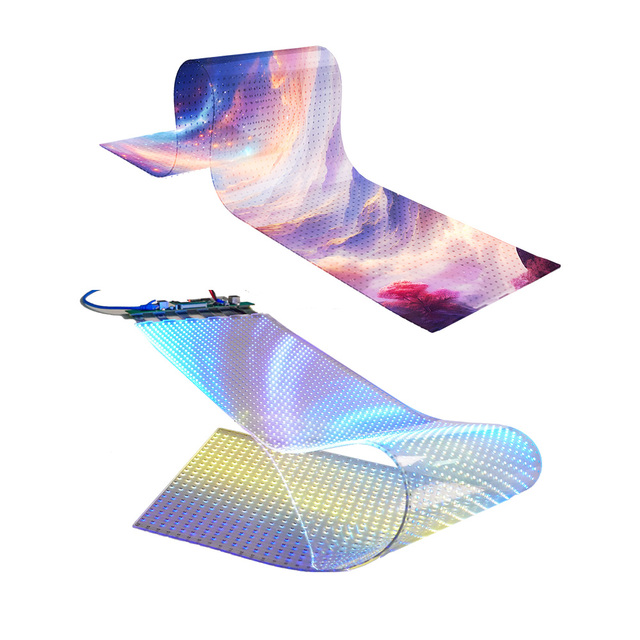 Transparent Flexible LED Screen for Indoor Virtual Production P4-P16 Self-Adhesive Film with Shopping Mall Use
