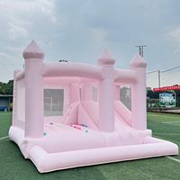 Château gonflable rose pour mariage, trampoline, structure de saut avec souffleur, location pour événements, jouet pour enfants, lit de saut extérieur
