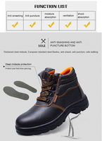 Bottes de Sécurité de Travail pour Hommes Automne Hiver, Tige en Cuir Véritable, Antidérapantes en PU, Embout en Acier, Semelle Intérieure en Caoutchouc