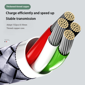 Câble USB Type-C tressé en nylon, charge rapide 3A, câble de données pour iPhone et écouteurs, compatible avec les appareils <span class=keywords><strong>iOS</strong></span> - Product Image 5