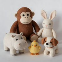 Jouets en peluche personnalisés en lin, animaux en peluche sur mesure, éléphant, chèvre, lapin, poupées en lin doux pour bébé et enfants, cadeau