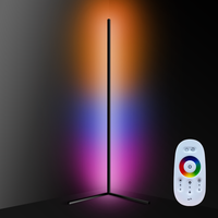 Meilleure vente de lampadaire d'angle led intelligent en aluminium rvb pour décoration intérieure, lampes de sol pour décoration de salon